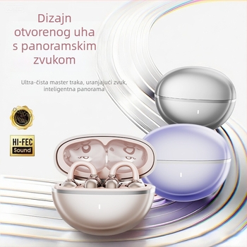 Bežične Bluetooth slušalice s klipsom za uho u obliku mašne, redukcija šuma, AI prijevod