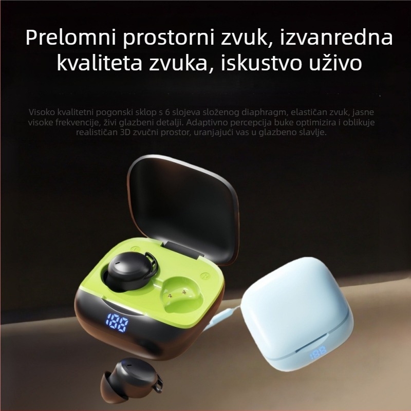 Slušalice za san: bezbolne za bočni san, In-Ear, redukcija buke, Bluetooth 5.4, trajanje baterije 4–8 sati