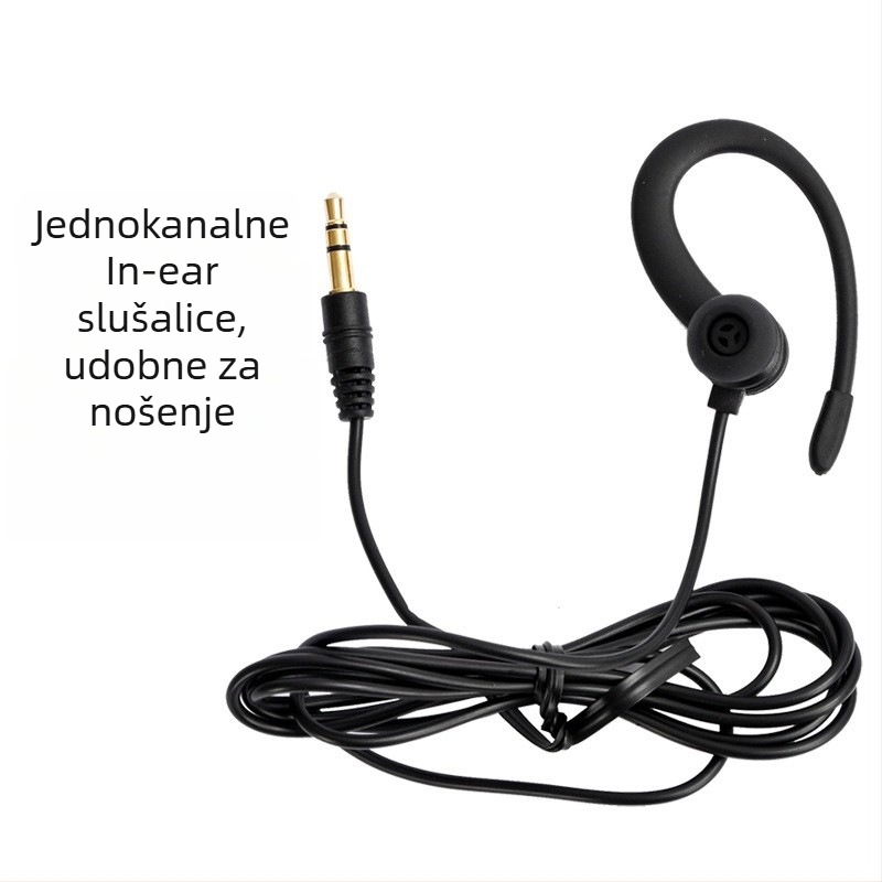 In-ear žične slušalice, jednostrani kratki kabel, 3,5 mm priključak, 13 mm driver, 16 Ω, 20–20000 Hz