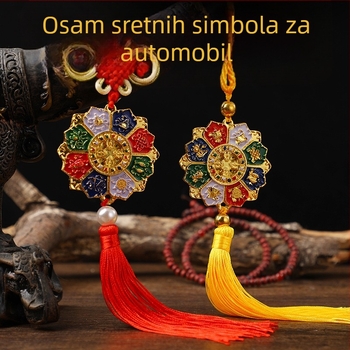 Auto viseća dekoracija s kineskim čvorom, legura, retro stil, pažljiva izrada