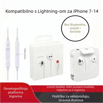 In-ear žičane slušalice s Lightning i USB-C priključcima (7. generacija, dinamički pogon, kompatibilno s iOS-om, kabel 1,2 m)