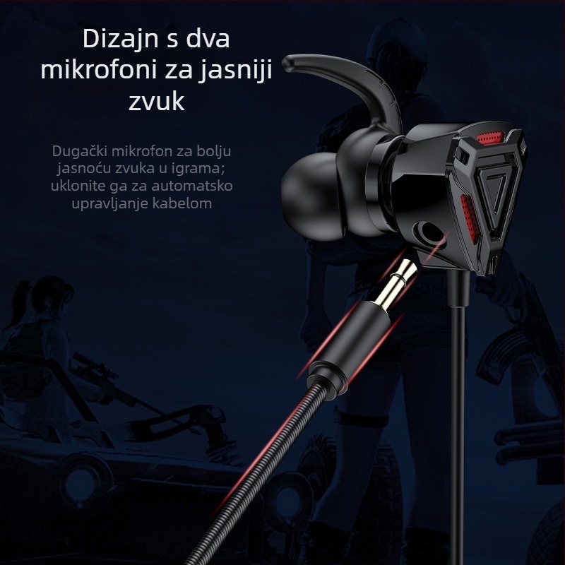 WJHH GM3 žičane in-ear slušalice s mikrofonom, 3,5 mm priključak, kabel 1,2 m, raspon frekvencija 20–20000 Hz, impedancija 32 Ω