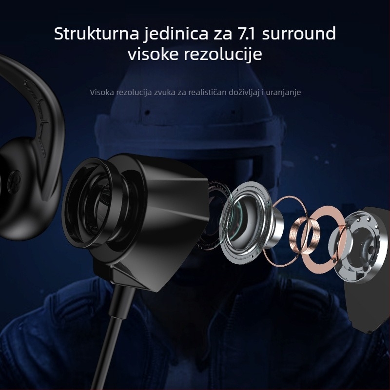 WJHH GM3 žičane in-ear slušalice s mikrofonom, 3,5 mm priključak, kabel 1,2 m, raspon frekvencija 20–20000 Hz, impedancija 32 Ω