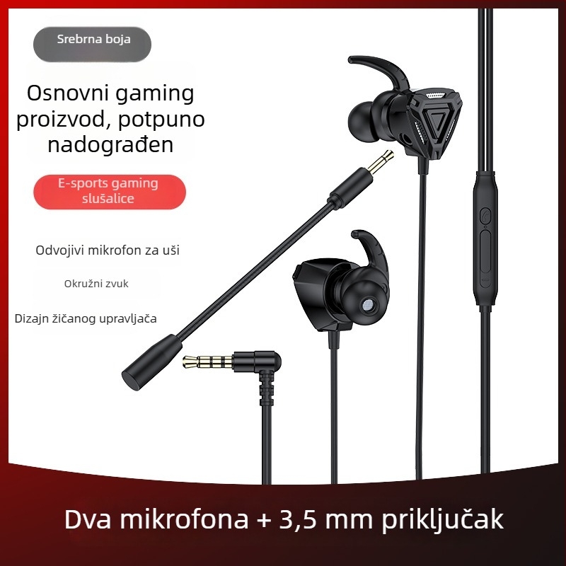 WJHH GM3 žičane in-ear slušalice s mikrofonom, 3,5 mm priključak, kabel 1,2 m, raspon frekvencija 20–20000 Hz, impedancija 32 Ω