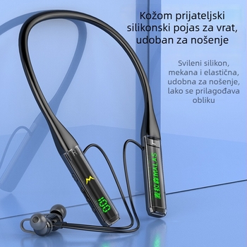 Bluetooth slušalice za vratni pojas s otklanjanjem buke, dugo vrijeme rada baterije i reprodukcijom glazbe za sport (Bluetooth 5.0; dizajn za vrat; trajanje baterije >8 sati; vodootporne; reprodukcija glazbe)
