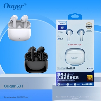 Bežične true wireless slušalice s redukcijom buke, dugotrajna baterija, Bluetooth 5.3, in-ear dizajn, dvostrani zvuk