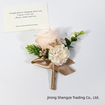 Šumski stil vjenčani corsage - umjetni corsage od vrpce za kumove, kumice, oca i majku