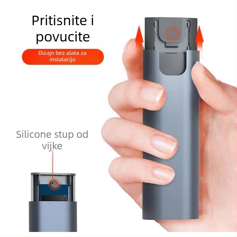 Vanjska kutija za SSD M.2 NVMe NGFF, dvostruki protokol USB 3.1 Gen2, kućište od aluminijsko-magnezijske legure, podržava do 2 TB, brzina 10 Gbps