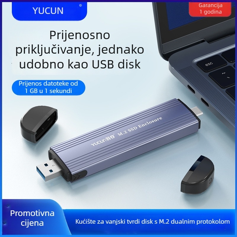 Vanjska NVMe M.2 SSD kućišta, Type-C USB 3.1, aluminijski okvir, do 2 TB, 10 Gbps