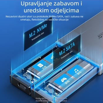 Orico CM2C3 M.2 NVMe dvostruka SSD kućišta s USB-C sučeljem, 1 godina jamstva