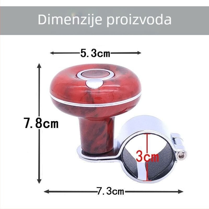 Pojačivač volana automobila s Power Ball sustavom i ležajem od čelične kugle, TZ marka • Materijal: zlitina + ekološki ABS • Univerzalna kompatibilnost • Težina: 0,1 kg