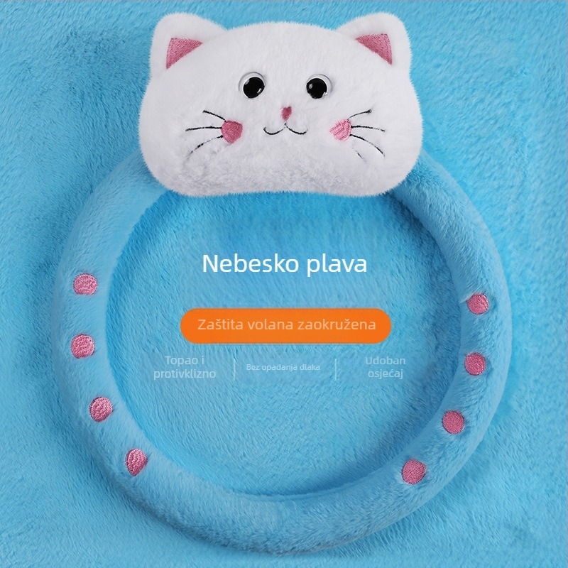 Plišani lik za volan – mačka koja spava na ruci, slatka dekorativna lutka za djevojke (Univerzalna kompatibilnost; Mogućnost prilagodbe; Nema otiska logotipa)