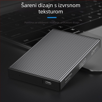 Vanjska kutija za SSD SATA s USB 3.0 i Type-C, aluminijska legura + ABS, do 4TB, prijenos do 6 Gbps