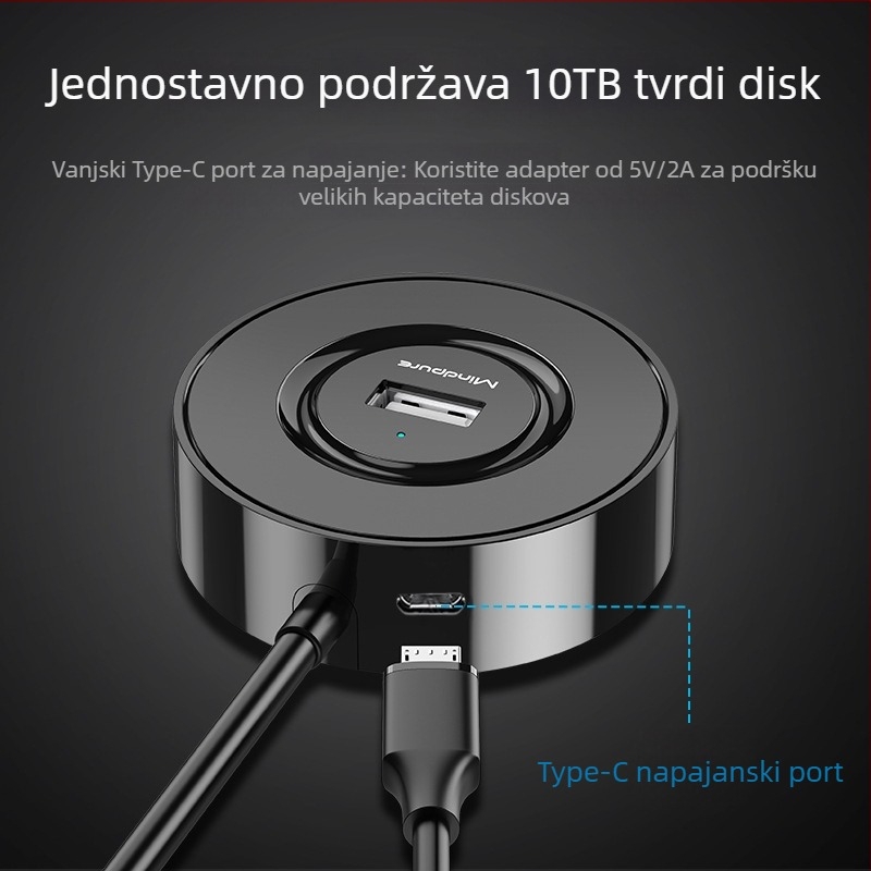USB 2.0 hub, 4-port, USB proširenje dok bez vanjskog napajanja, model US018, brzina prijenosa 300 MB/s