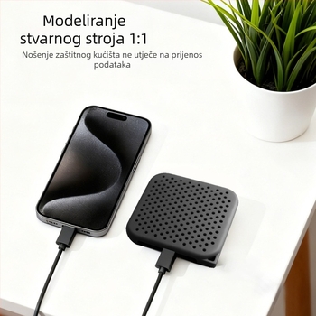 Silicone kućište za Sandisk Ele mobilni SSD Elements SE – model 130a s 116 silikonanim lanyardom; paket uključuje zaštitno kućište i lanyard; brend Xqctek