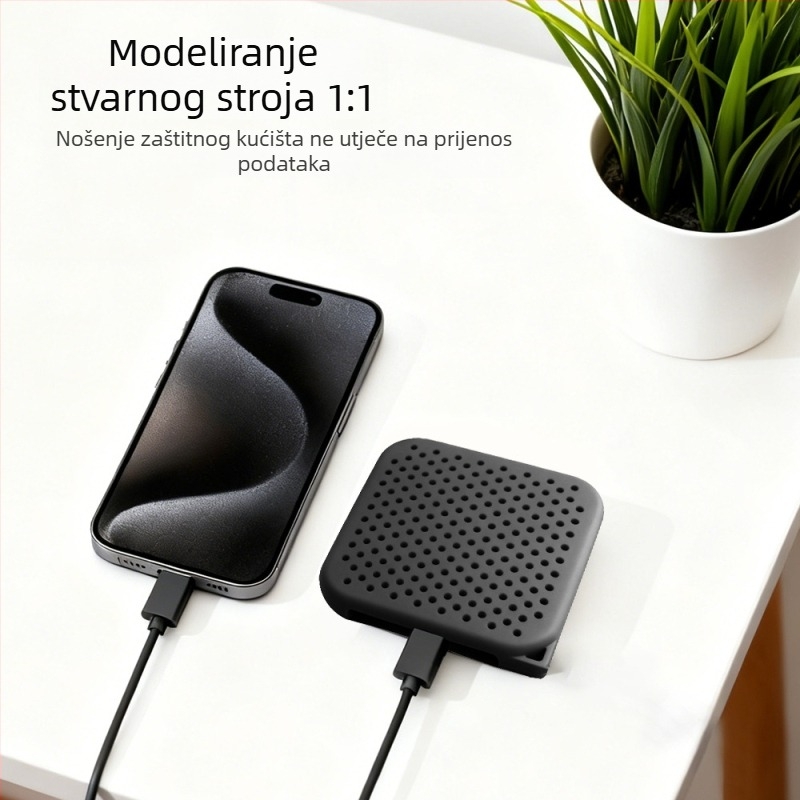 Silicone kućište za Sandisk Ele mobilni SSD Elements SE – model 130a s 116 silikonanim lanyardom; paket uključuje zaštitno kućište i lanyard; brend Xqctek