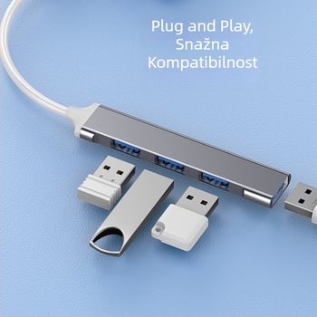Type-C USB 3.0 docking s četiri porta za laptop, kabel 0,2 m, bez vanjskog napajanja