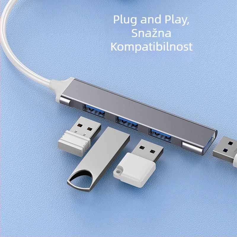 Type-C USB 3.0 docking s četiri porta za laptop, kabel 0,2 m, bez vanjskog napajanja