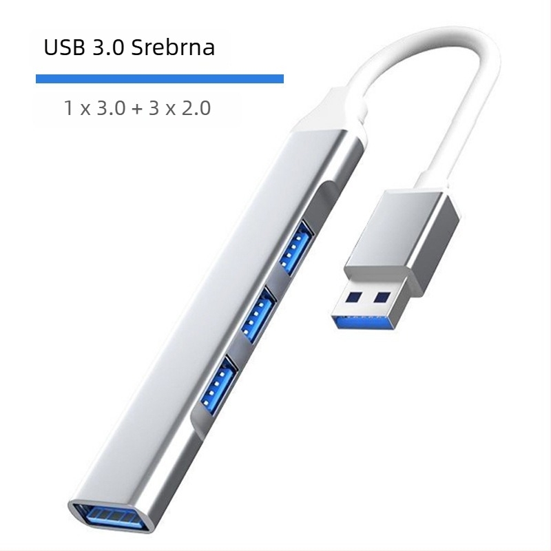 Type-C USB 3.0 docking s četiri porta za laptop, kabel 0,2 m, bez vanjskog napajanja