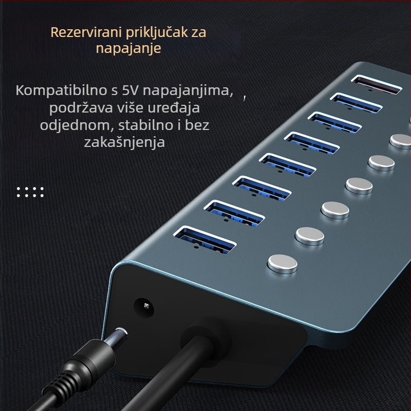 USB 3.0 8-portni docking station s neovisnim prekidačima (vanjsko napajanje) - Model T292