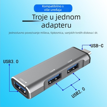 slovjo SRJ-303C USB-C hub s 3 portovima, 5 Gbps, bez vanjskog napajanja