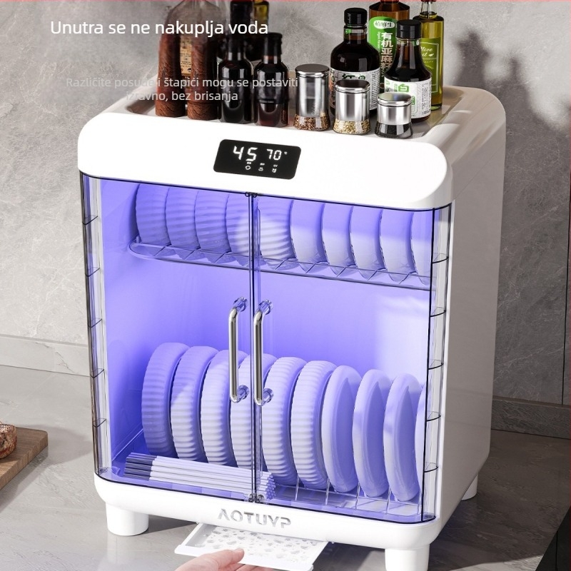 Stolni stalak za sušenje posuđa od PP s UV dezinfekcijom, za zdjele i tanjure, europski stil