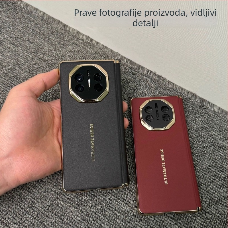 Huawei Mate X5 Kolekcionarsko izdanje PU kožno kućište sa središnjom šarkom i pametnim prozorom