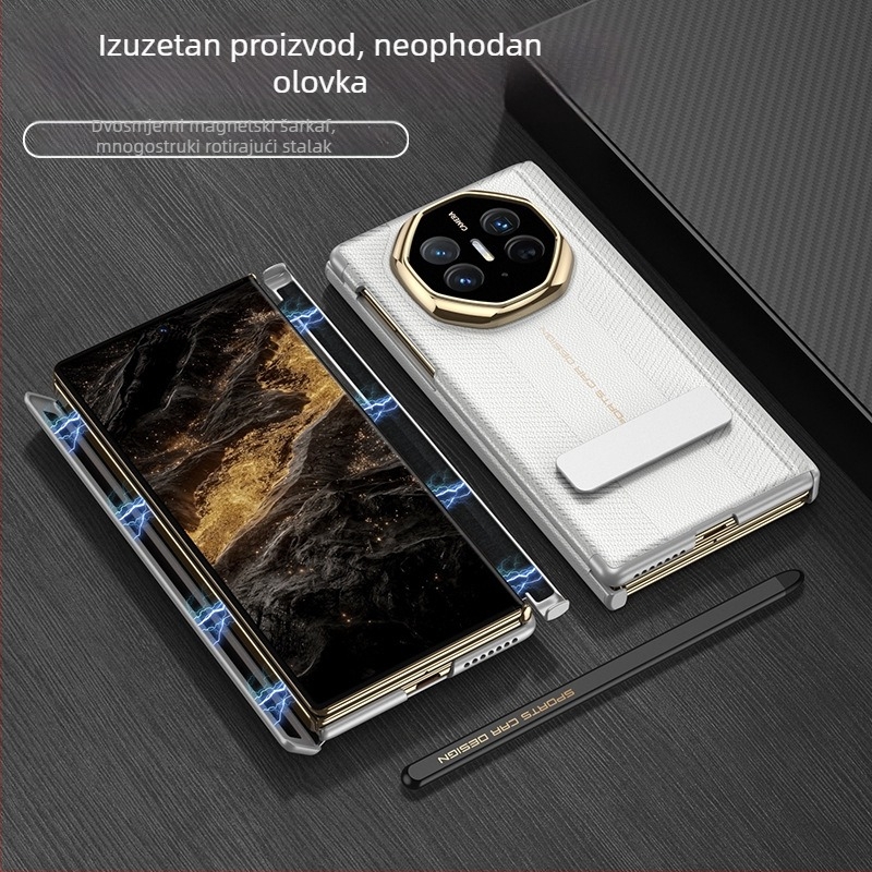 Gk futrola Huawei Mate Xts s magnetskim dvostrukim šarkama, umjetna koža, injekcijsko oblikovanje, otpornost na pad