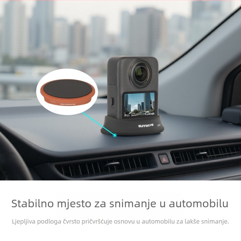 Sunnylife Osmo 360 silikon baza za automobilsku panoramsku kameru — stolna podrška, uspravna baza, dodatak