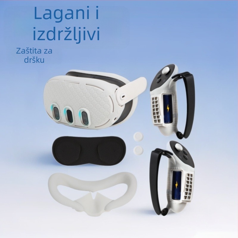 Silikonska zaštitna maska za Meta Quest 3 – luksuzno izdanje; uključuje kućište za kontroler, kućište glavne jedinice i masku; kompatibilno s Meta Quest 3; težina 200 g.