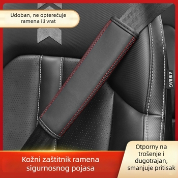 Kožne jastuke za rameni pojas za automobil – otpornost na habanje, produžene i debele, zaštita od gušenja, univerzalno za sve sezone. Marka Nothing. Ispis loga moguć. Bez prilagodbe.
