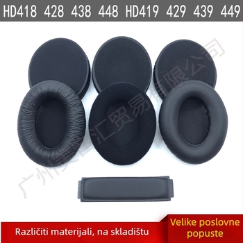 Set ušnih jastučića i jastučića za glavu za Sennheiser HD4 seriju (HD419/HD429/HD439/HD449/HD418/HD428/HD448) – proteinska koža, jednostavna instalacija