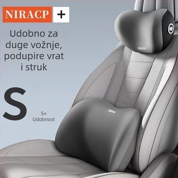 Jastuk za vrat od memorijske pjene za auto s potporom za donji dio leđa i jastučićem za naslon glave