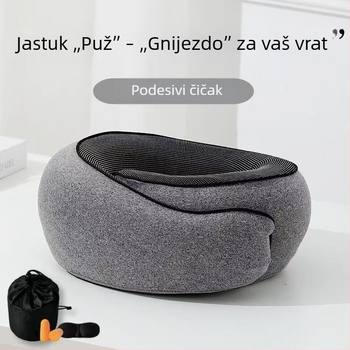U-oblikovani jastučić za putovanje od memorijske pjene, prijenosni