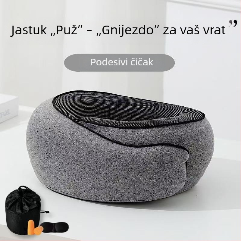 U-oblikovani jastučić za putovanje od memorijske pjene, prijenosni