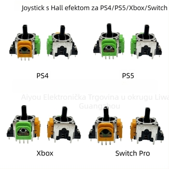 PS4/PS5/Xbox/NS Pro Hall-efektni 3D džojstik s podesivim dizajnom i povratnom informacijom snage