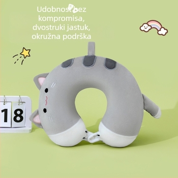 U-oblikovani cartoon jastuk za učenike i odmor u uredu, memorijska pjena, Spandex tkanina