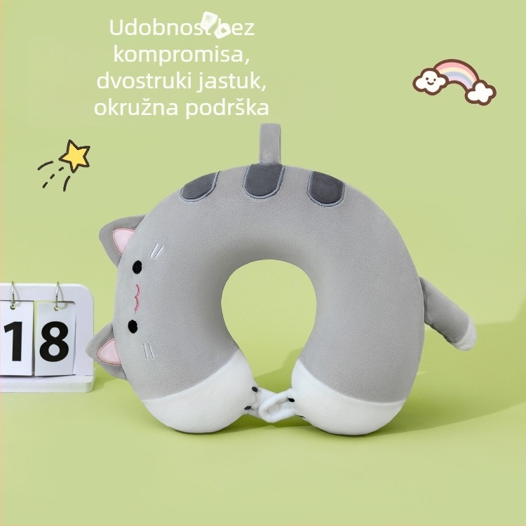 U-oblikovani cartoon jastuk za učenike i odmor u uredu, memorijska pjena, Spandex tkanina