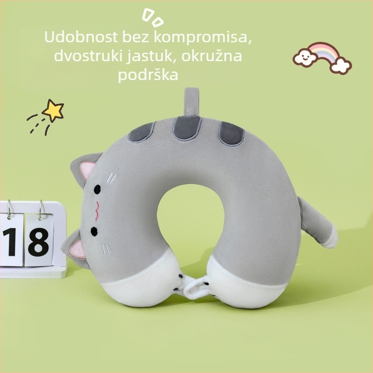 U-oblikovani cartoon jastuk za učenike i odmor u uredu, memorijska pjena, Spandex tkanina