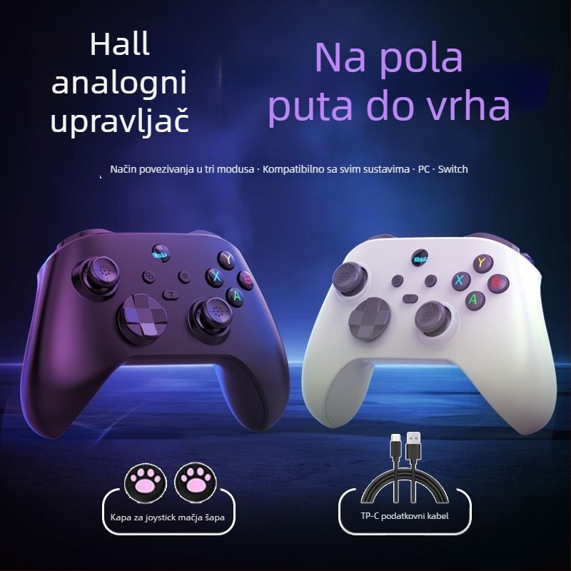 Igraći kontroler - Tri načina rada: bežični, Bluetooth i USB-C kabelski - Type-C sučelje - Kompatibilan s PC i više platformi