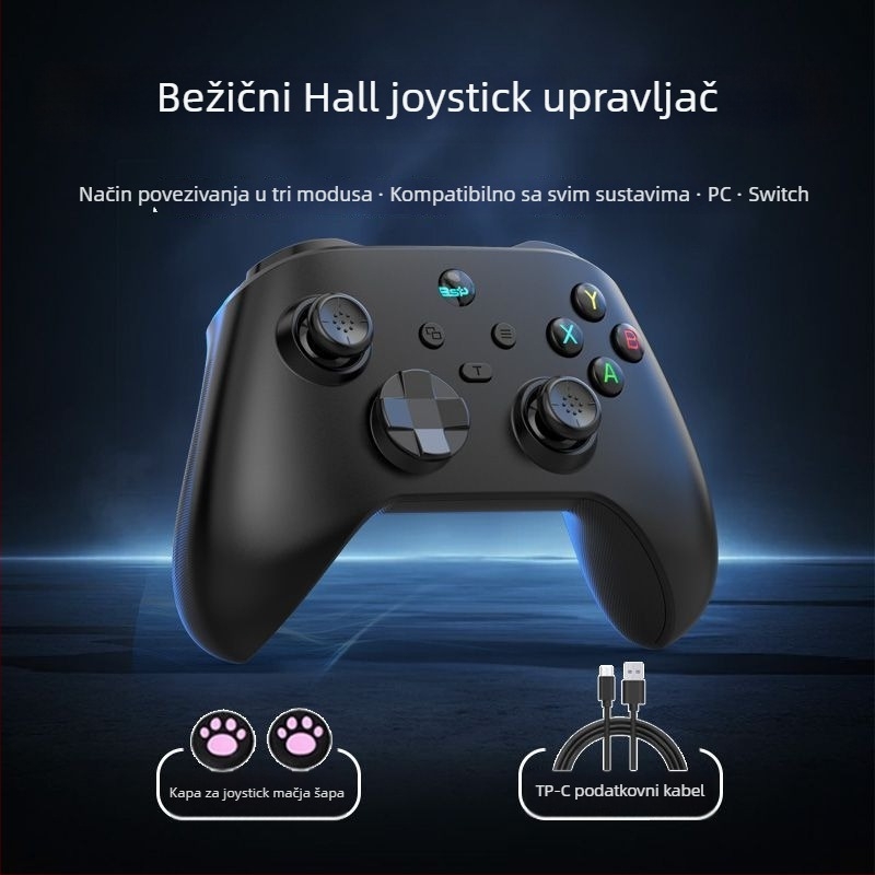 Igraći kontroler - Tri načina rada: bežični, Bluetooth i USB-C kabelski - Type-C sučelje - Kompatibilan s PC i više platformi