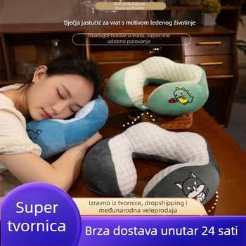 U-oblikovani jastučić za putovanja s kristalnim baršunom, punilo: drugi materijal, stil: moderni minimalizam, marka: O'len