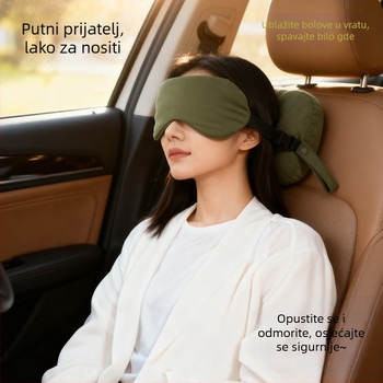 U oblikovana jastučnica za ured s 2-u-1 maskom za oči, punilo od pjene, najlon tkanina, moderan jednostavan stil, univerzalna upotreba