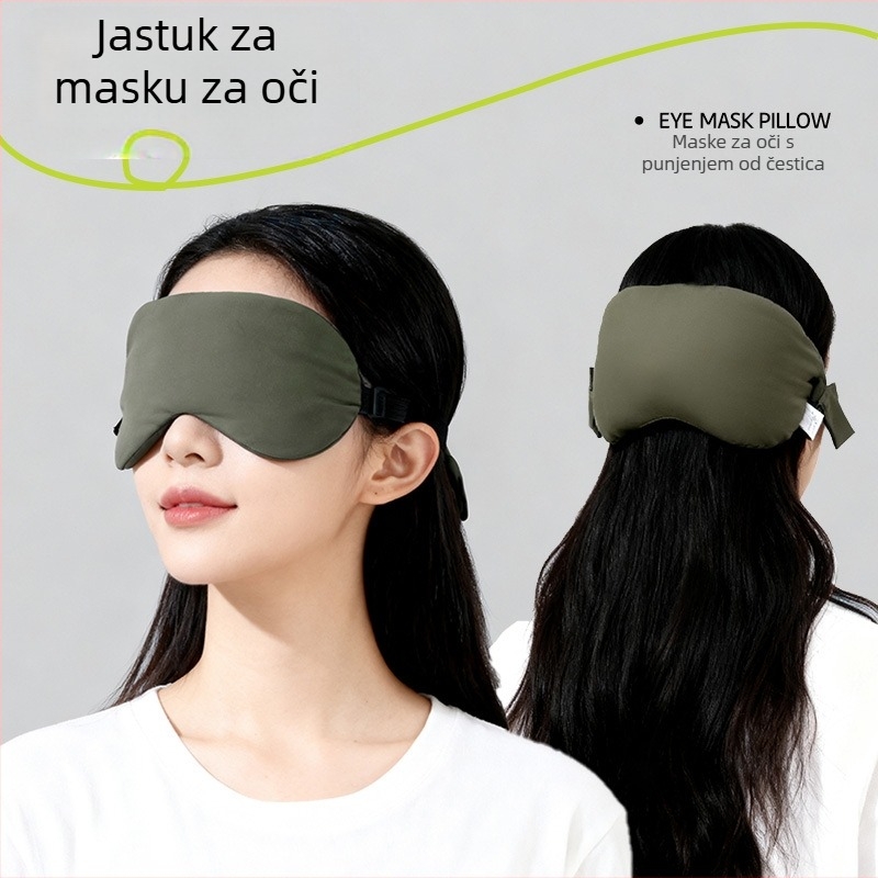 U oblikovana jastučnica za ured s 2-u-1 maskom za oči, punilo od pjene, najlon tkanina, moderan jednostavan stil, univerzalna upotreba