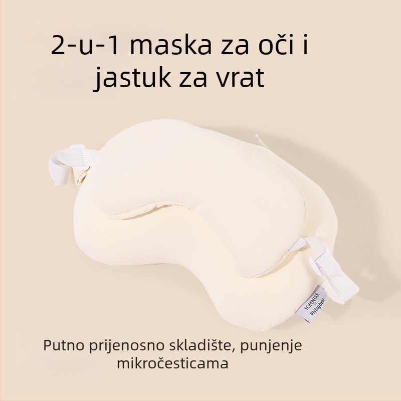 U oblikovana jastučnica za ured s 2-u-1 maskom za oči, punilo od pjene, najlon tkanina, moderan jednostavan stil, univerzalna upotreba
