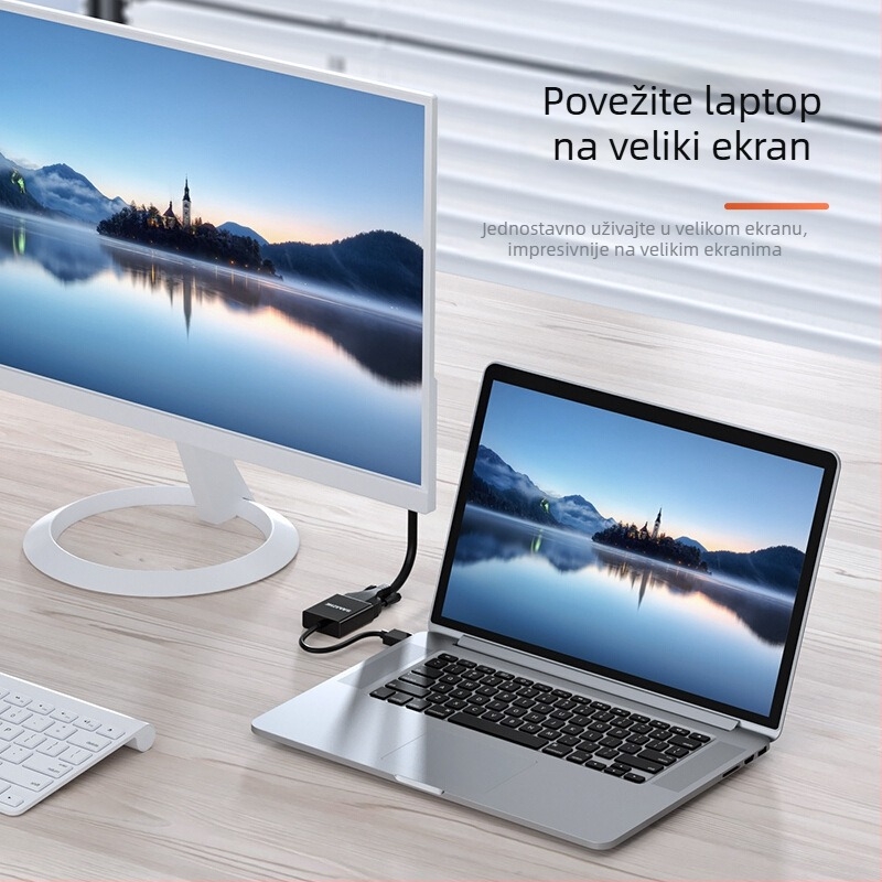 HDMI na VGA video adapter sa zvukom, USB napajanje, pozlaćeni kontakti