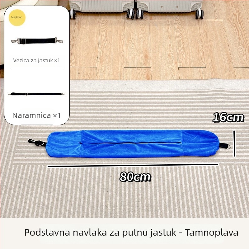 U-kružni jastučić za vrat za putovanje avionom, prijenosni; može se napuniti odjećom; težina 0,5–1,0 kg