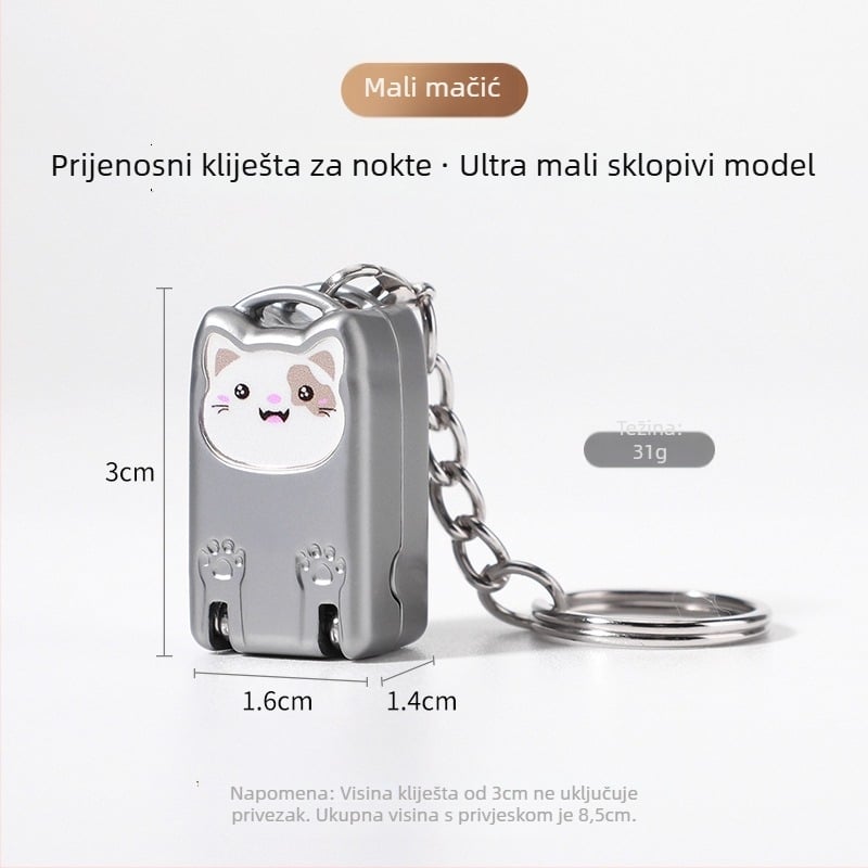 Mini sklopive kliješta za nokte od nehrđajućeg čelika, prijenosne