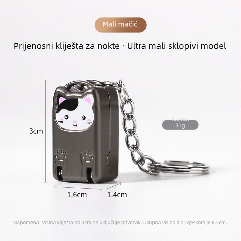 Mini sklopive kliješta za nokte od nehrđajućeg čelika, prijenosne