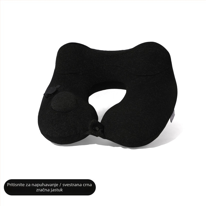 Naduvljiva U-oblik jastučnica za vrat s ergonomskim dizajnom; prijenosna za putovanja na otvoreno; punilo: zrak; tkanina Jersey; težina ispod 0,5 kg